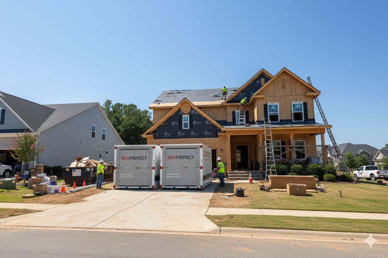 BoxProtect Storage Container at Construction Site